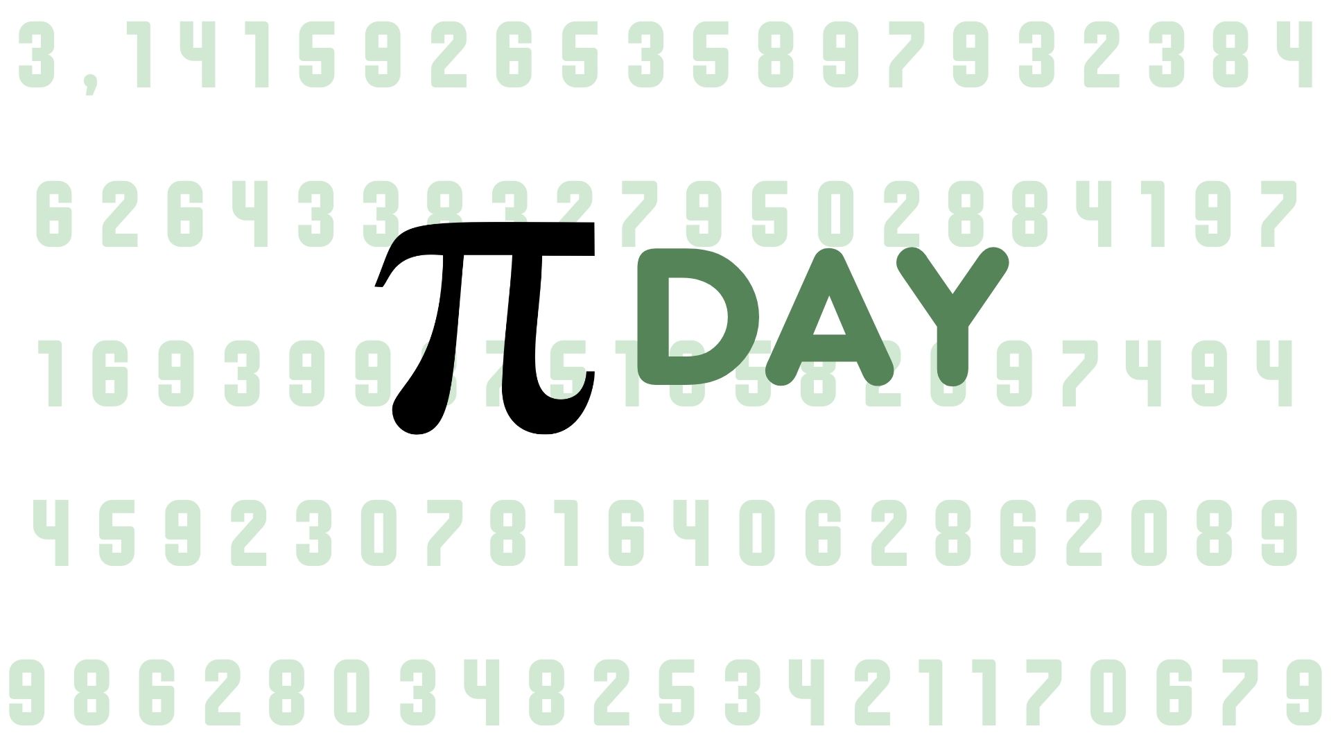 Immagine con il valore esteso del Pi Greco e la scritta "pi day"