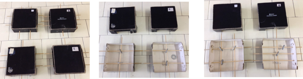 quattro scatole nere chiuse e aperte