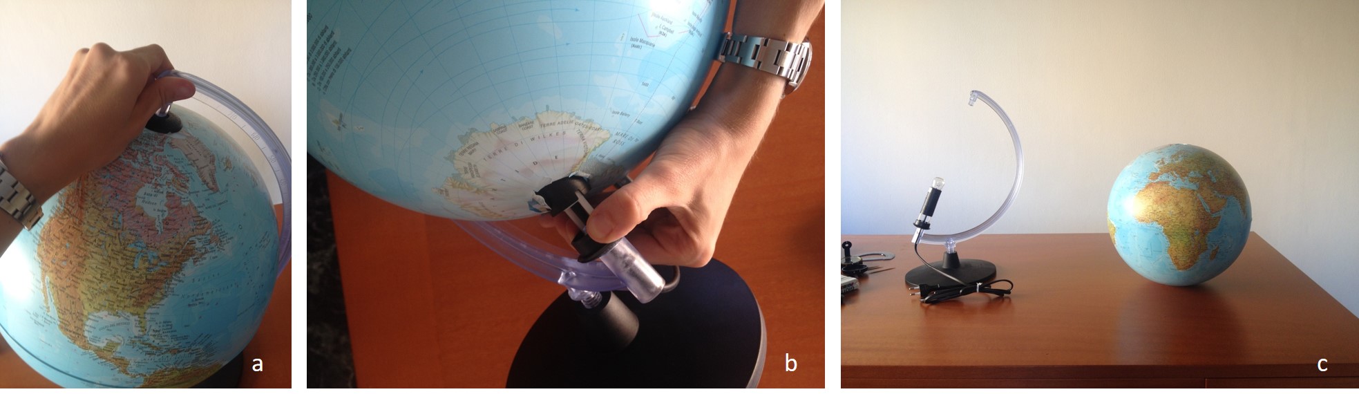 smontaggio del globo dal supporto