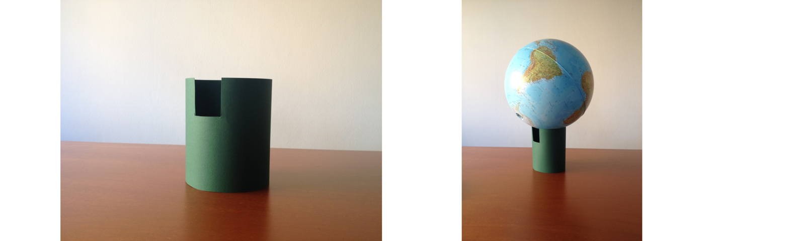 supporto completato e globo sul nuovo supporto