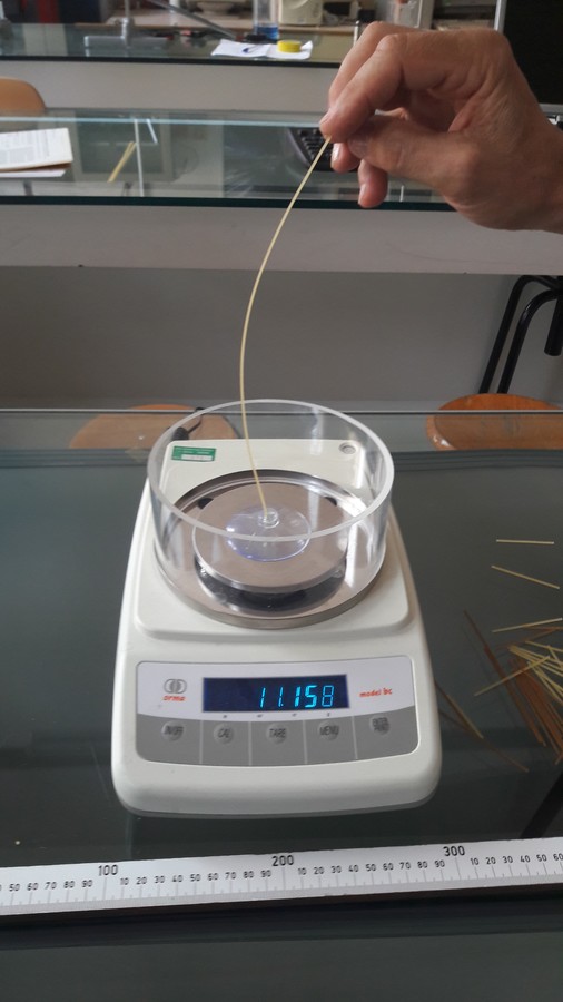  l'apparato sperimentale durante l'esecuzione di una misura