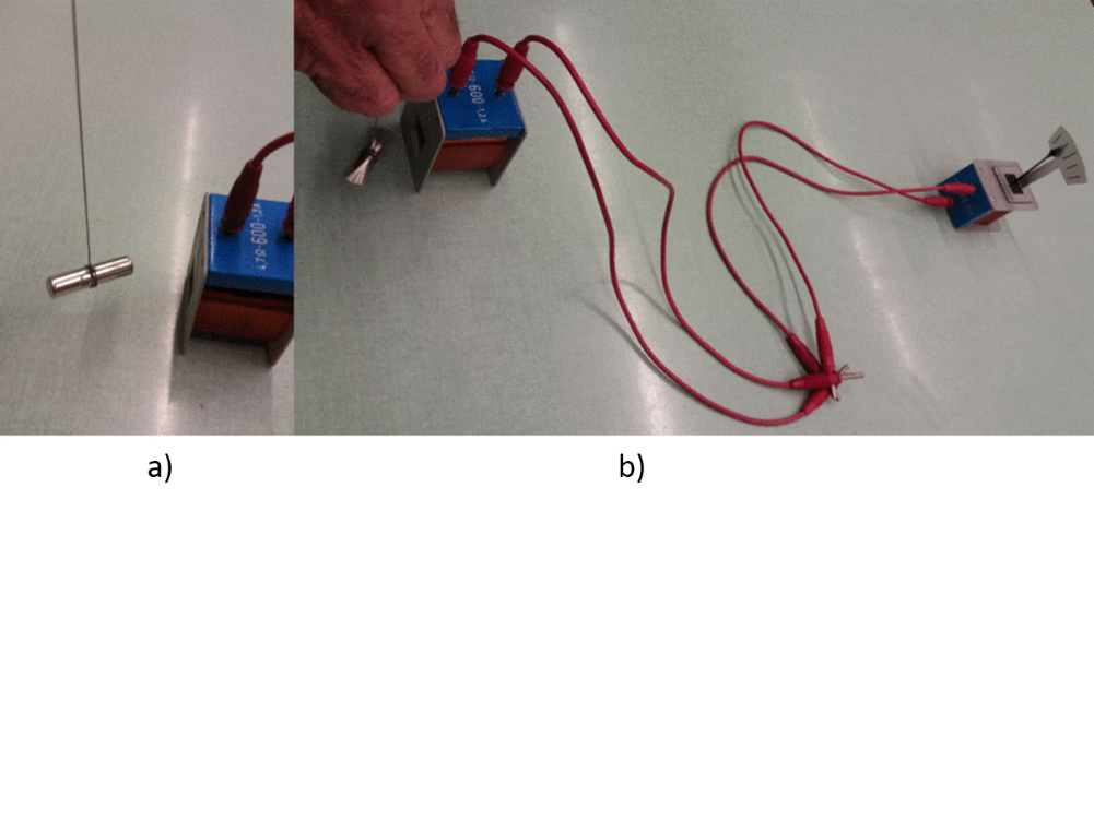 cilindro magnetico appeso al filo oscillazioni dell'ago