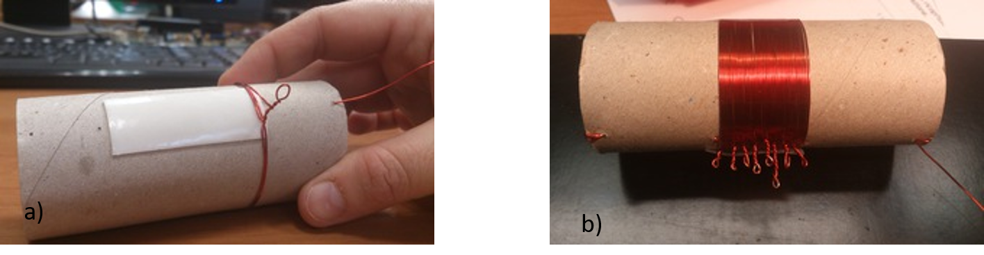 realizzazione dei cappi e bobina completata