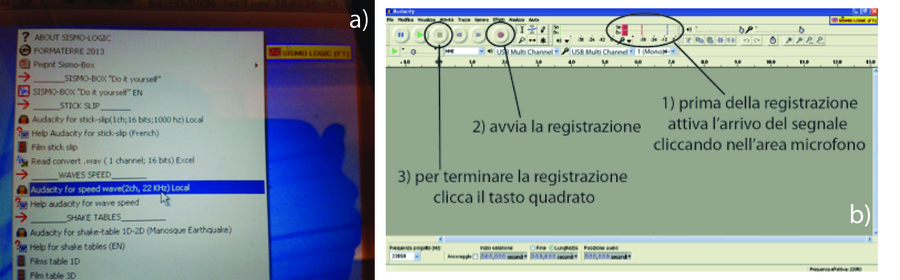 software e inizio registrazione